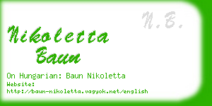 nikoletta baun business card